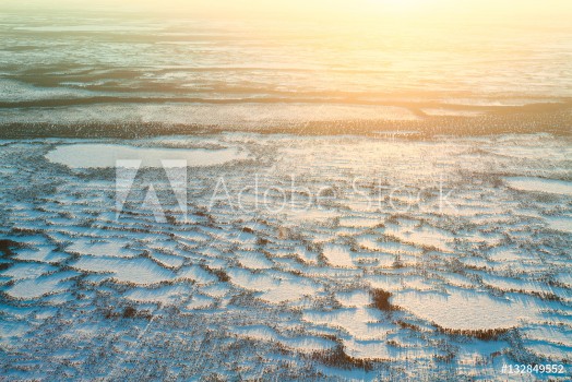 Bild på Short winter day in tundra top view
